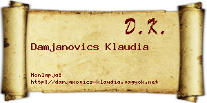Damjanovics Klaudia névjegykártya